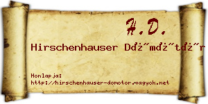Hirschenhauser Dömötör névjegykártya